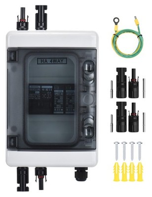 Solar Panel Disconnect Switch Box 40 Amp DC Circuit Breaker Box, 1000V PV Com...