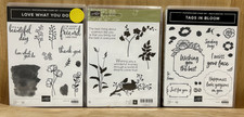 Lot Stampin Up Cling Rubber photopolymer Stamp Sets Tags Retired Inspirational