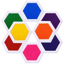 7"x8" Large Ink Pads for Kids - Handprint Footprint Size 8 colors hexagon