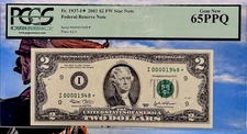 2003 2$ Minneapolis Star note Fr#1937-I PCGS 65 Gem PPQ  Fancy Low Number