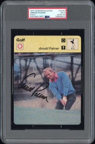 Signed Arnold Palmer 1977 Sportscaster Golf Rookie Card HOF RC Auto POP 1! PSA