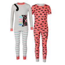 Kirkland Signature Girls Pajama Set,Grey/Rainbow, Size-7