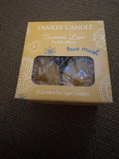 Yankee Candle Summer Love True Crush Tea Light Candles 12 Count Dozen NOS
