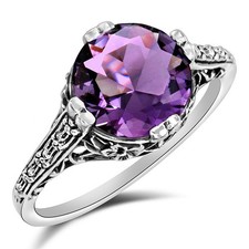 2CT Natural Alexandrite 925 Sterling Silver Nouveau Style Ring Sz 6,7,8 RE1