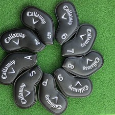 9Pcs Golf Iron Headcovers For Callaway 4-9ASP Golf Covers Case Leather Magnetic