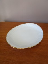 PLAT OVALE BLANC TORSE  LIMOGES B&C BERNARDAUD LISERE DORE MODELE "VERLAINE"