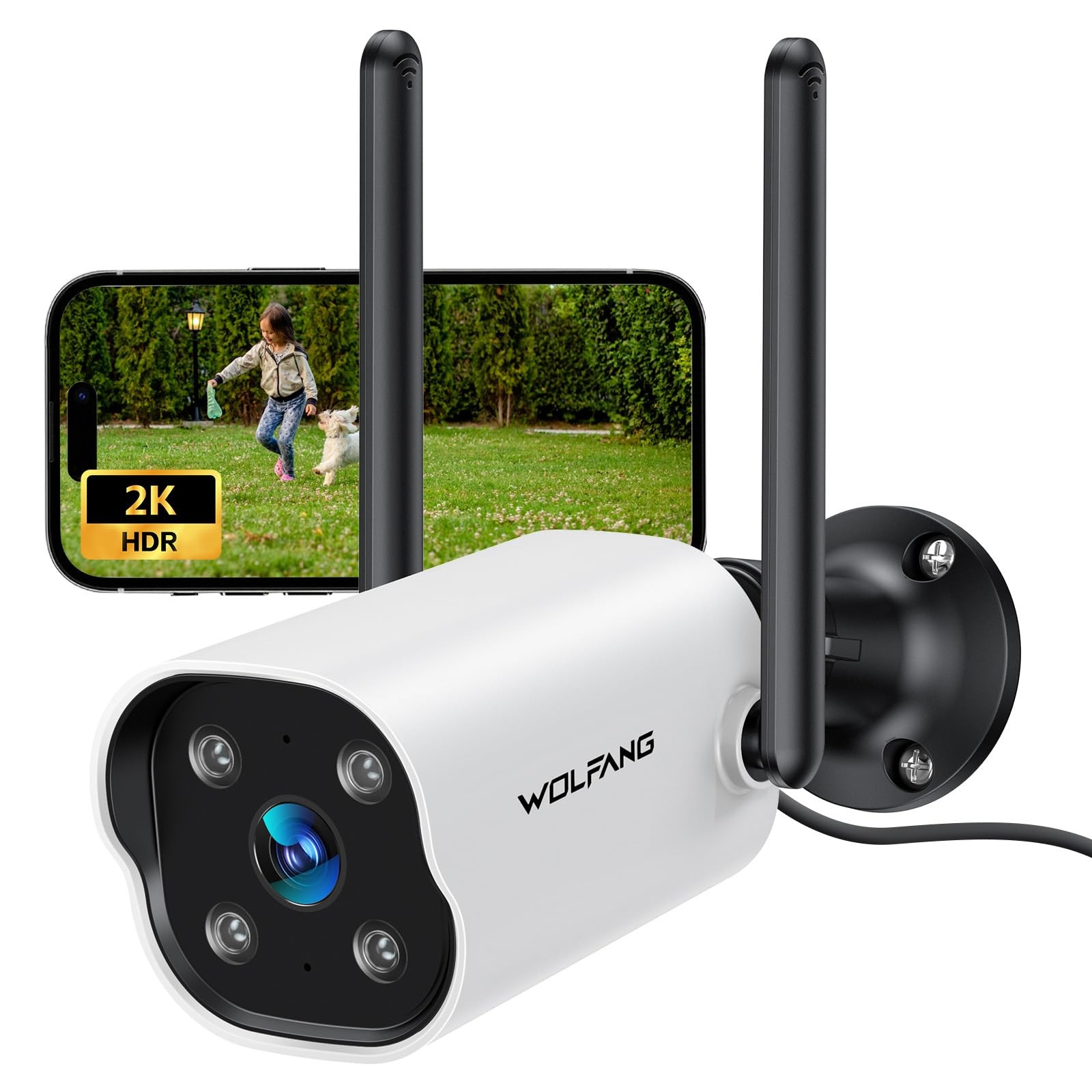 2K Telecamera Wi Fi Esterno Videocamera Sorveglianza con Rilevamento AI Visione