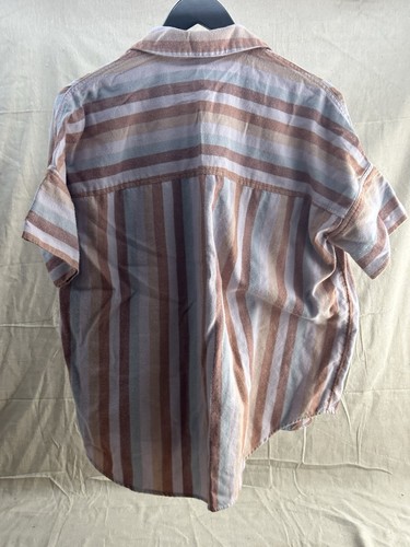 Madewell / Courier Flannel / Sunrise Stripe Button Down Short Sleeve ~ Size S - Picture 5 of 5