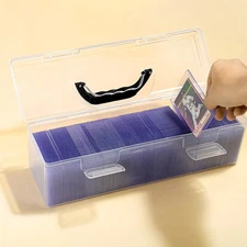 Trading Card Storage Box Organizer Fits 1000+ Cards Hard Plastic Deck Case
