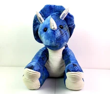 Hugfun Kids 21" Inch Blue Triceratops Dinosaur Plush Stuffed Animal Toy