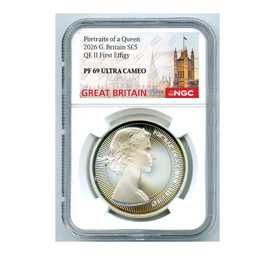 2026 GB £5 QEII PORTRAITS OF A QUEEN 1ST EFFFIGY 1OZ SILVER PROOF