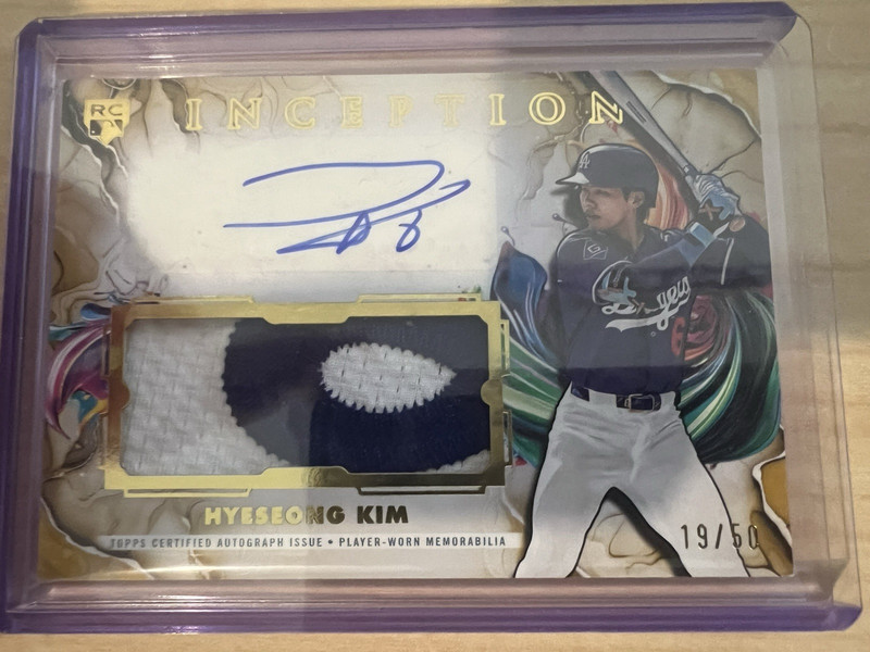 ⁠2025 Topps Inception Hyeseong Kim Patch Auto RC /50 Dodgers #IAPC-HK