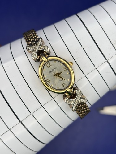 Armitron Now Ladies Gold Tone Crystal X Accented Quartz Watch #4.8