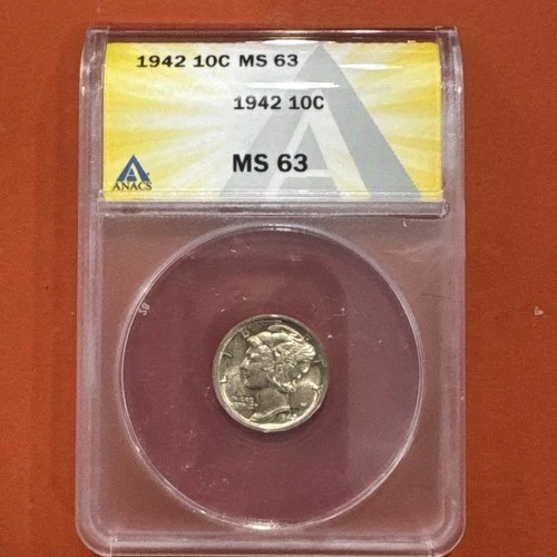 1942 Mercury Dime MS 63