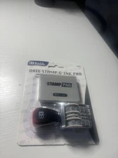 BAZIC -Date Stamp & Ink Pad, Black Ink 6301 New, Sello De Fecha Y Almohadilla