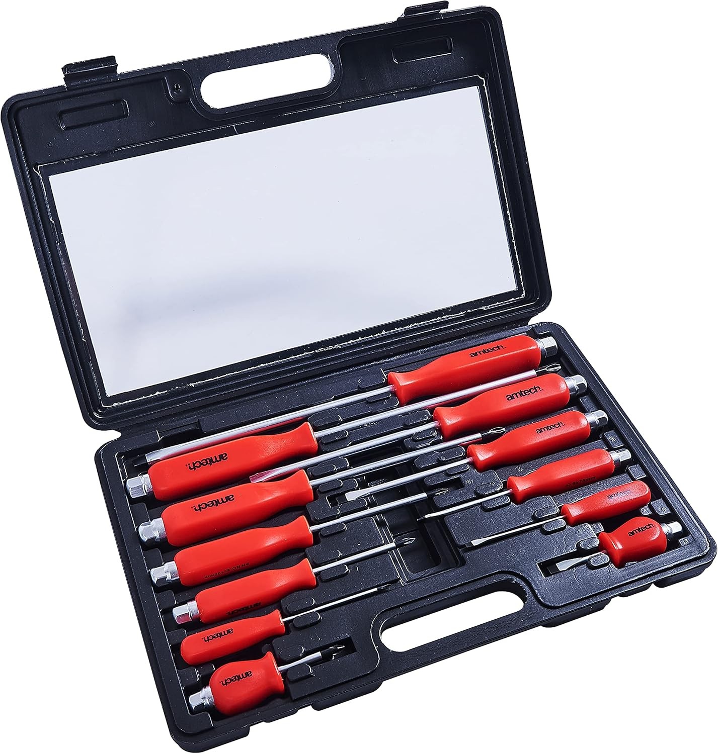 Amtech W5600 Mechanics Screwdriver Set Magnetic Tips Steel Blade Flat Head Slot 13990₽