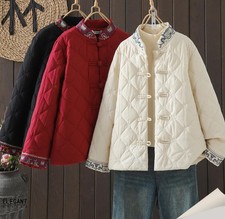 Women's Chinese Style Band Collar Button Jacket Cotton Jacket Fashion Retro New