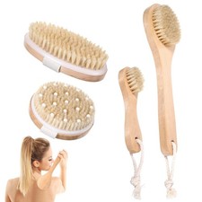 4 Pcs Dry Brushing Body Brush for Lymphatic Drainage, Pore Cleaning Brush Set...
