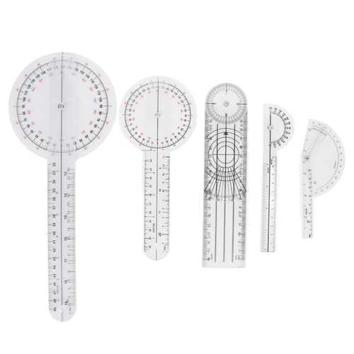 Goniometro Medico 5Pcs Goniometro Trasparente Plastica Joint Goniometro Set Kit - Foto 5 di 12