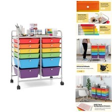 Giantex 12-Drawer Rolling Storage Cart Multipurpose Movable Organizer Cart