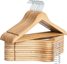 Wooden Hangers 20 Pack, Wood Coat Hanger for Coats, Shirts, Jackets, Pants, Suit