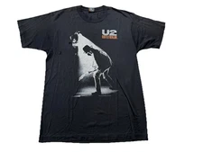 Vtg 1988 U2 Rattle and Hum Tour T-Shirt Black Single Stitch Screen Stars Best L