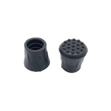 7/8 " Extra Grip Black Rubber Replacement Cane Tips - 2 Pack