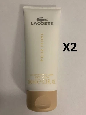 2x Lacoste Pour Femme 100ml Perfumed Body Lotion 200ml Total. Hard To Find