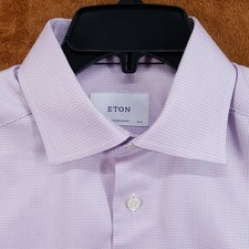 ETON Dress Shirt Mens 15.5 39 Light Purple Contemporary Fit Button Up 285