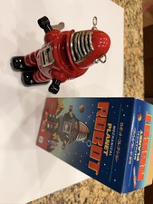 Planet Robot Red Wind-Up Tin Toy HA HA Schylling MS-430 Box