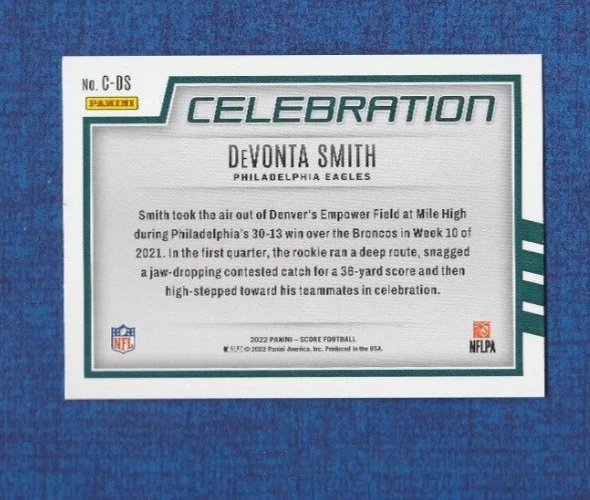 2022 Panini Score Football Celebration # C-DS DeVonta Smith - Image 2 of 2