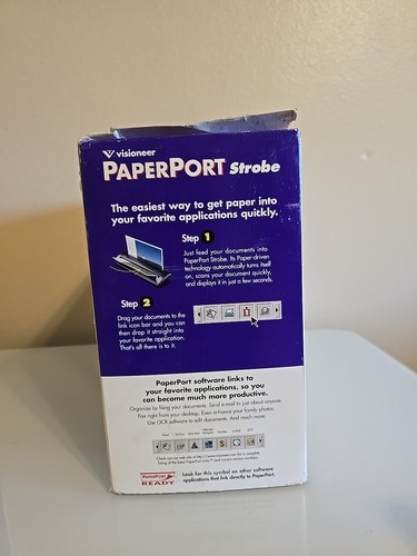 Visioneer Paper Port Strobe S-10 Portable Scanner Color In Original Box Vintage - Picture 4 of 15