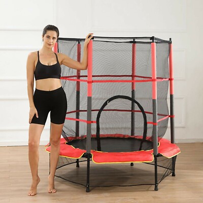 4.5FT Mini Trampoline Set with Enclosure Safety Net Outdoor Indoor Kids Toy Play 4.5FT Mini Trampoline Set with Enclosure Safety Net Outdoor Indoor Kids Toy Play
