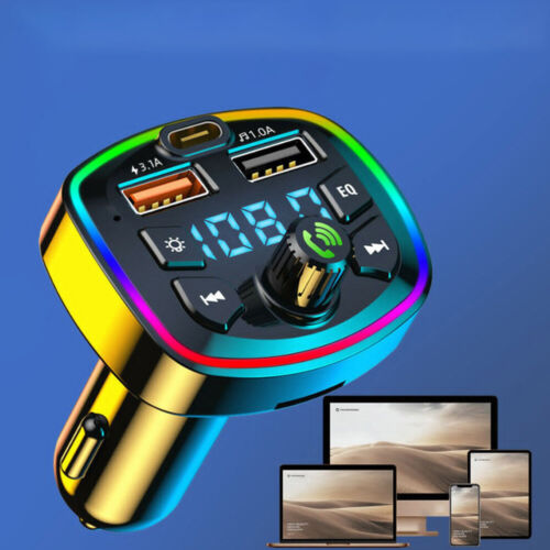 Bluetooth 5.0 FM Transmitter Auto Radio Adapter Freisprecheinrichtung KFZ 3~USB - Bild 8 von 19