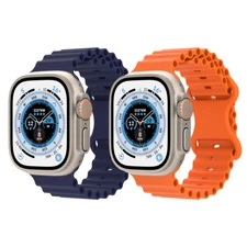 For Apple Watch Series Ultra 2 10 9 8 7 6 iWatch 49mm Ocean Silicone Strap Band