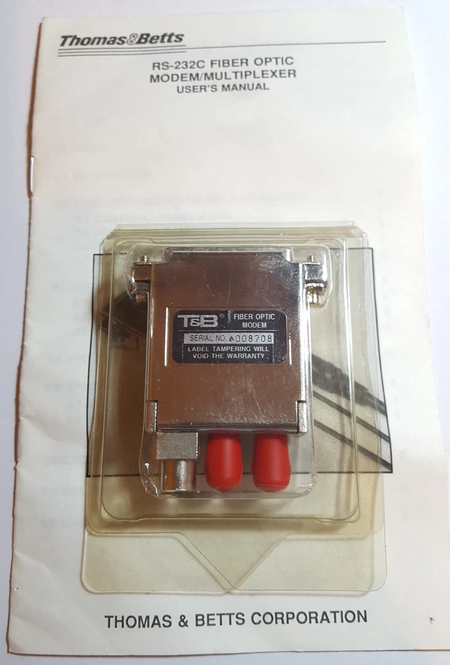 T&B DCE Compatible Female RS-232-C Fiber Optic Modem Thomas & Betts 94812FP - Image 4 of 4