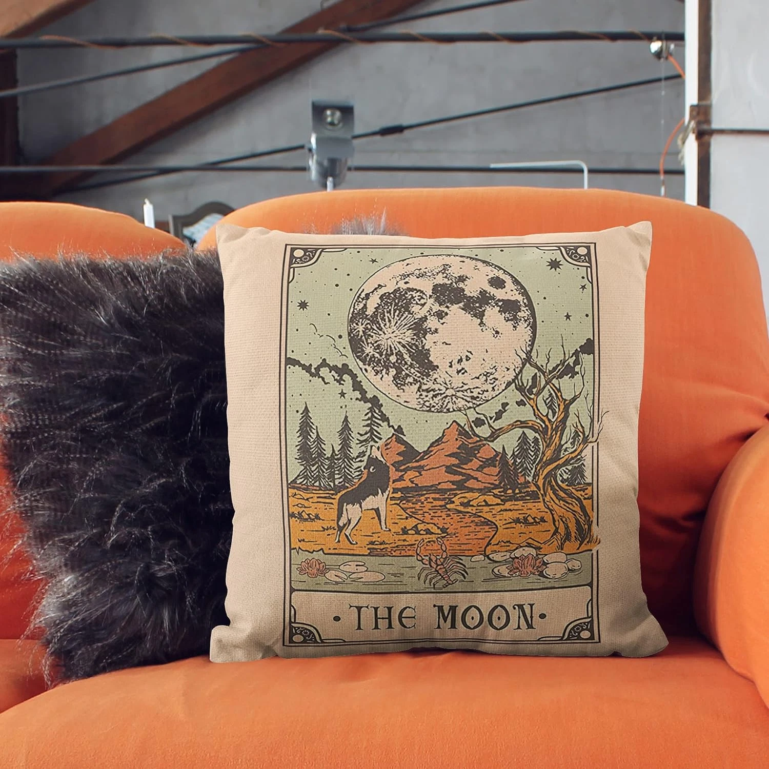 Tarot Card Pillow Cover - Witch Room Decor, 18x18 Throw Pillow Cover