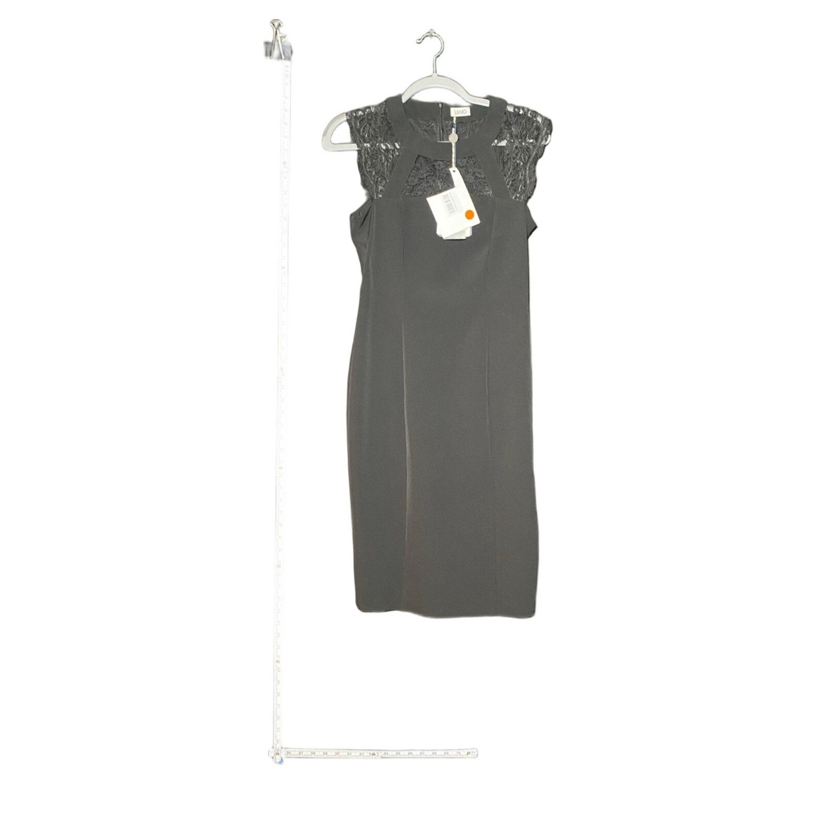 LIU JO Black Sleeveless Lace Shoulder Midi Dress NWT LIU JO Black Sleeveless Lace Shoulder Midi Dress NWT