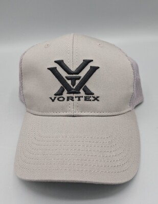 Vortex Optics Mesh Snapback Hat Adj Trucker Baseball Cap Gray Embroidered 