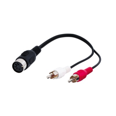 Audio-Adapter-Kabel 2x Cinch-Stecker auf DIN5-Buchse 0,2m