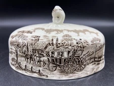 Myott Fine Staffordshire Royal Mail Brown LID ONLY to Butter Dish Ironstone