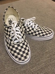 checkered vans blurry