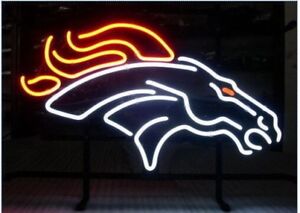 New Nfl Denver Broncos Logo Neon Light Sign 20 X16 Ebay