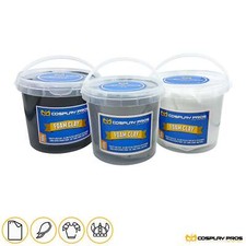 Cosplay Pros Air Dry Moldable Foam Clay Black, White, Gray 150G - 300G 