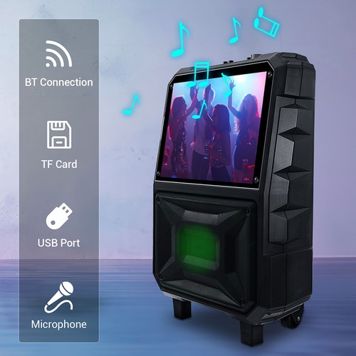 Máquina de karaoke portátil recargable con pantalla táctil con soporte -WiFi/Bluetooth/USB/Fm - Imagen 6 de 22