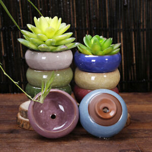 Ice-Crack Glaze Flower Ceramics Succulent Plant Pot Garden Flowerpot Home Decor