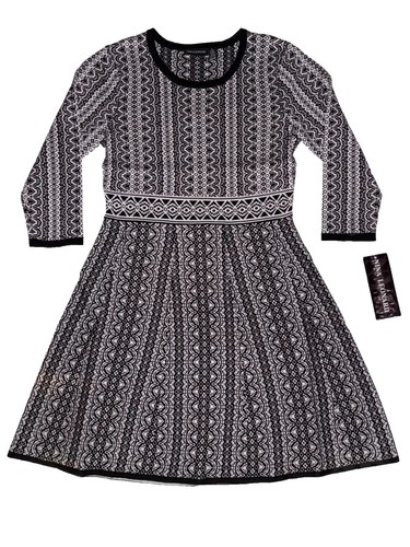 Nina Leonard Long Sleeve Fit & Flare Knee Length Dress Size Small Black Stretch | eBay Nina Leonard Long Sleeve Fit & Flare Knee Length Dress Size Small Black Stretch | eBay