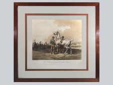 GRANDE  LITHOGRAPHIE ANCIENNE encadrée, Carle Vernet,  jockey, courses, chevaux
