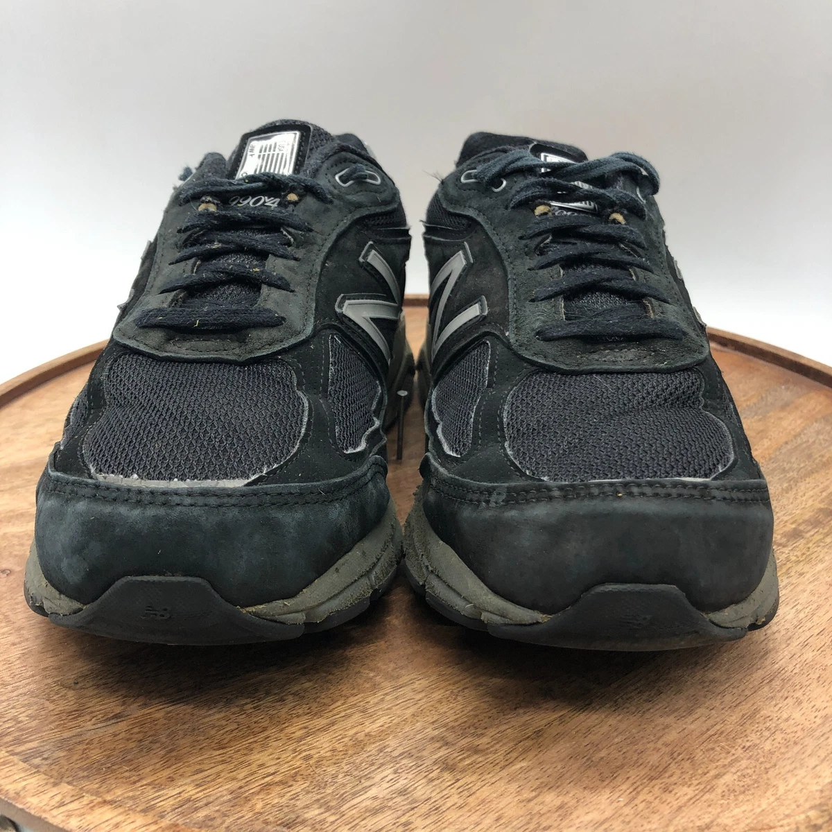Mens New Balance 990v4 M990BK4 Black Grey Suede Running Shoes