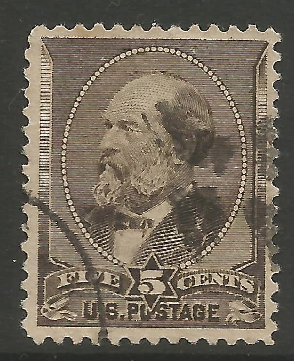 Stamps-United États. 1882. 5c Jaune Marron Sg:211 / Scott 205. Très Bien Utilisé - Photo 1/1